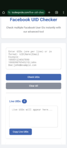 Facebook uid checker