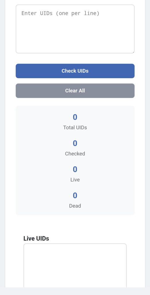 Facebook Uid Live Checker