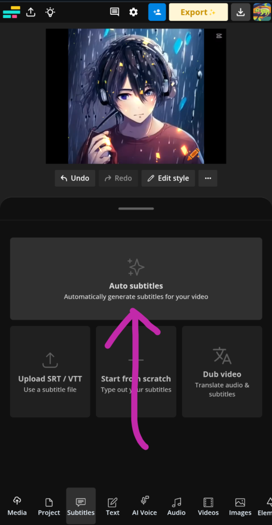 Auto subtitles